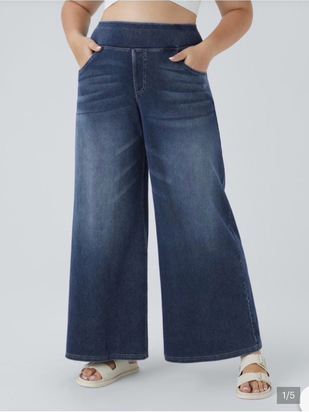 Halara Flex™ High Waisted Tummy Control Wide Leg Jeans size 2X